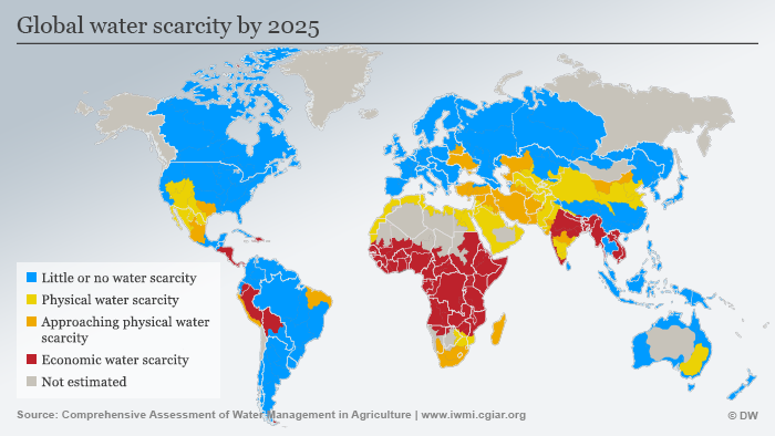 Infografik Wasserknappheit weltweit ENG