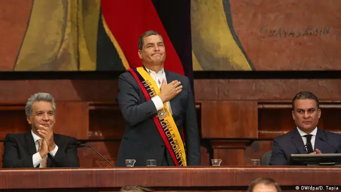 Ecuador |Lenin Moreno, Rafael Correa und José Serrano (DW/dpa/D. Tapia)