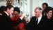 Ronald Reagan and Mikhail Gorbachev toast over the signing of the INF treaty Ronald Reagan and Mikhail Gorbachev toast over the signing of the INF treaty