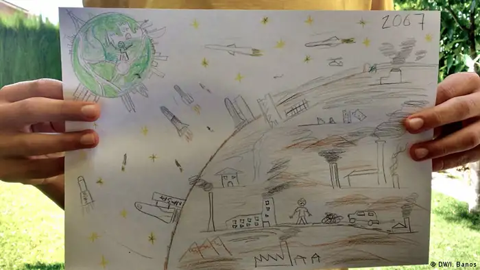 Kids4Climate Kind zeichnet bewohnten Mars (DW/I. Banos)
