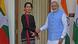 Indien Premierminister Modi Myanmars San Suu Kyi Indien Premierminister Modi Myanmars San Suu Kyi