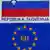 Fotomontaža slovenske i europske zastave