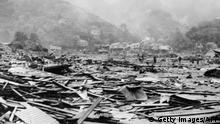 Restos del puerto de Corral tras el terremoto de Valdivia, Chile, en 1960.