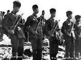 1959年西藏发生反抗中国统治的暴动。图为中国士兵。