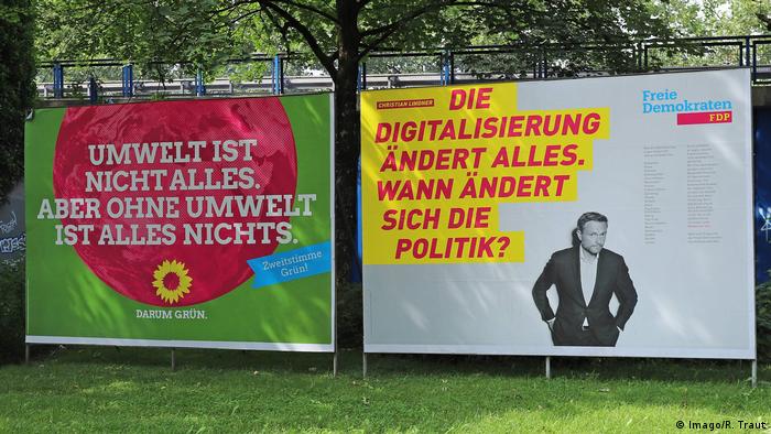 Bundestagswahlkampf 2017 Wahlplakate Grüne und FDP