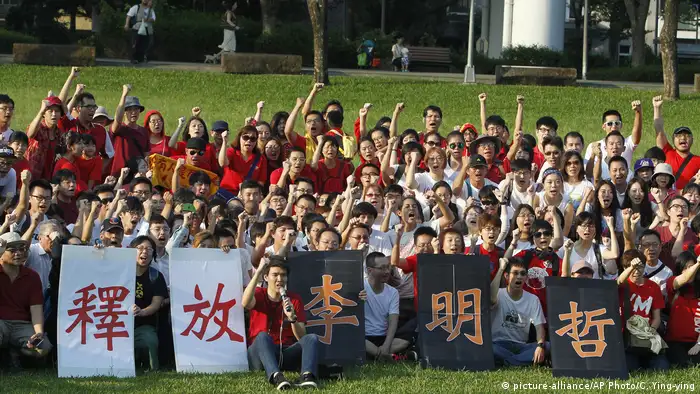 Taiwan Protesten für die Freilassung von Lee Ming-che