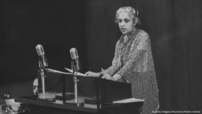 Vijaya Lakshmi Pandit indische Politikerin (Getty Images/Keystone/Hulton Archive)