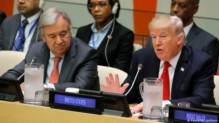 El presidente de Estados Unidos defendió la necesidad de reformas en la ONU y alabó las iniciativas puestas en marcha por el secretario general, António Guterres, quien. a su vez, dijo que avanzan audaces reformas. 18.09.2017