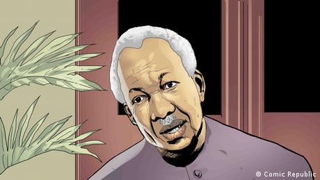Comic portrait of Julius Nyerere.