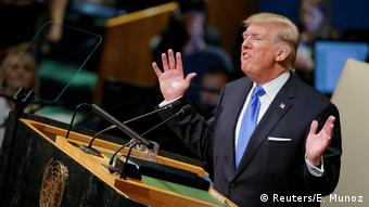 Trump speaking before the UN General Assembly