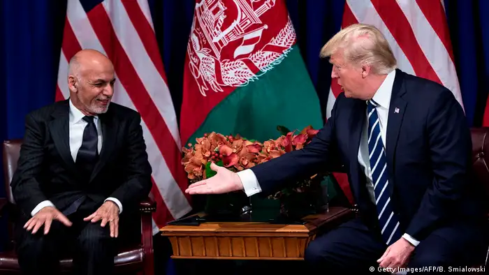 USA Ashraf Ghani und Donald Trump auf der UN Vollversammlung in New York (Getty Images/AFP/B. Smialowski)