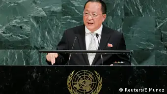 New York, Der nordkoreanische Außenminister Ri Yong-ho richtet sich an die 72. UN-Generalversammlung am U.N.-Hauptquartier