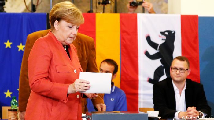 Angela Merkel votes