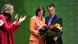 Cem Özdemir and Katrin Göring-Eckardt holding flowers Cem Özdemir and Katrin Göring-Eckardt holding flowers