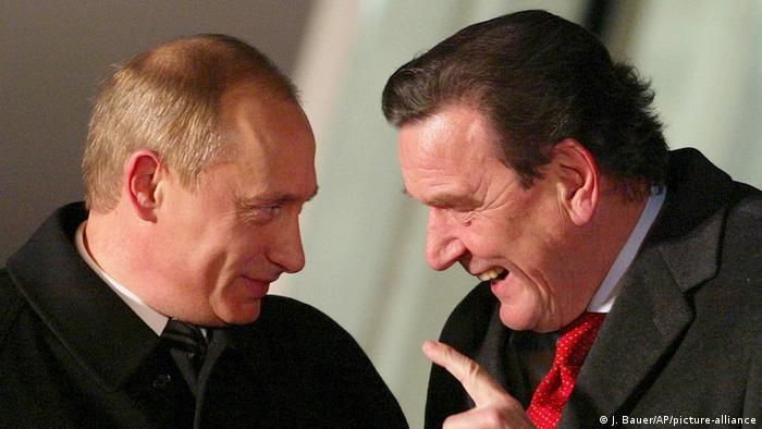 Gerhard Schroeder with Vladimir Putin