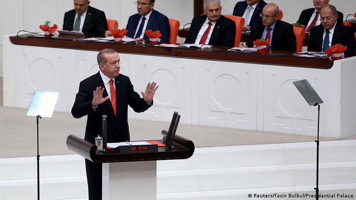 President Erdogan speaks in parliament