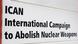 A plate of the NGO International Campaign to Abolish Nuclear Weapons (ICAN) A plate of the NGO International Campaign to Abolish Nuclear Weapons (ICAN)