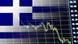 illustration combining a Greek flag and image of a falling stock market graph illustration combining a Greek flag and image of a falling stock market graph