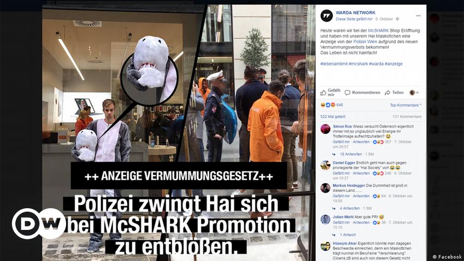 Shark PR stunt violates Austria's anti-burqa law