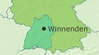 Graphic showing Winnenden in Baden-Wuerttemberg