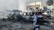 Wrecked vehicles after Mogadishu explosion Wrecked vehicles after Mogadishu explosion
