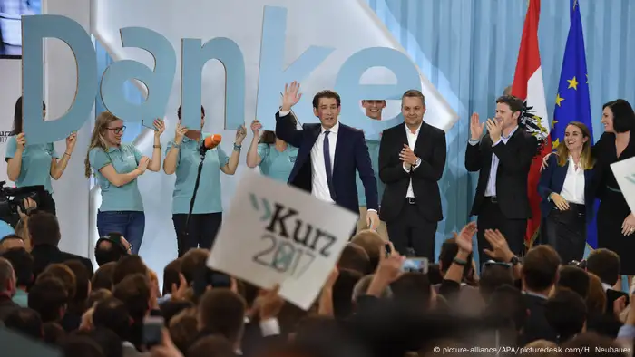Österreich Parlamentswahl- Sebastian Kurz mit Anhänger