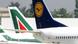 Italien Maschinen der Fluggesellschaft Alitalia und Lufthansa Italien Maschinen der Fluggesellschaft Alitalia und Lufthansa