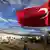 A Turkish flag flies at the refugee camp for Syrian refugees in Islahiye, Gaziantep province, southeastern Turkey 