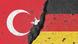 Turkish and German flags painted on concrete Turkish and German flags painted on concrete
