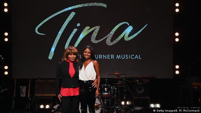 Tina Turner and Adrienne Warren on stage (Getty Images/E. M. McCormack)