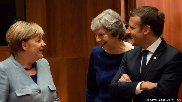 Ангела Меркель, Тереза Мэй и Эмманюэль Макрон