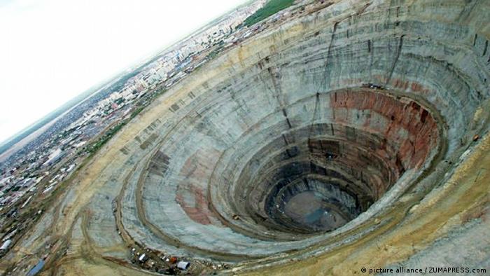 A picture of the Mir underground mine of Russia's diamond producer Alrosa in Siberia