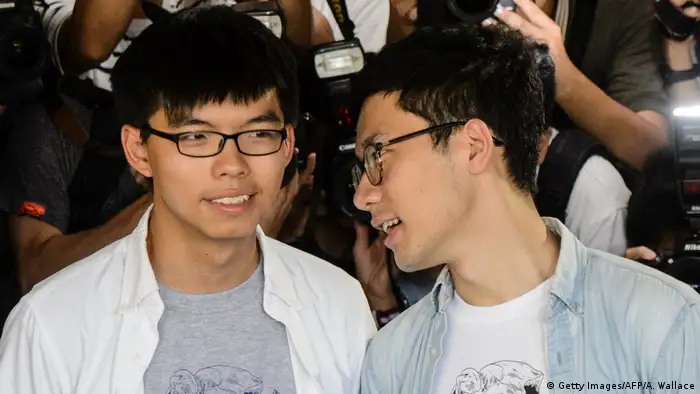 China Studentenführer Joshua Wong und Nathan Law in Hongkong