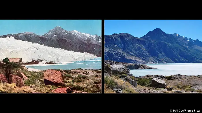 Glaciar Viedma en 1930 y 2014