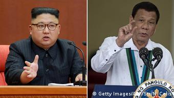 Kombibild Kim Jong Un und Rodrigo Duterte