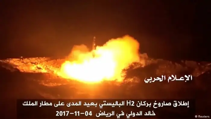 Jemen Videostill Raketenabschuß auf Saudi-Arabien (Reuters)