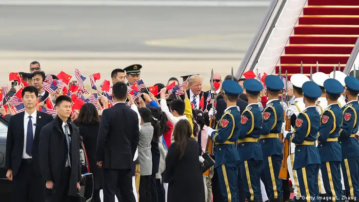China US-Präsident Donald Trump & Melania Trump | Ankunft in Peking
