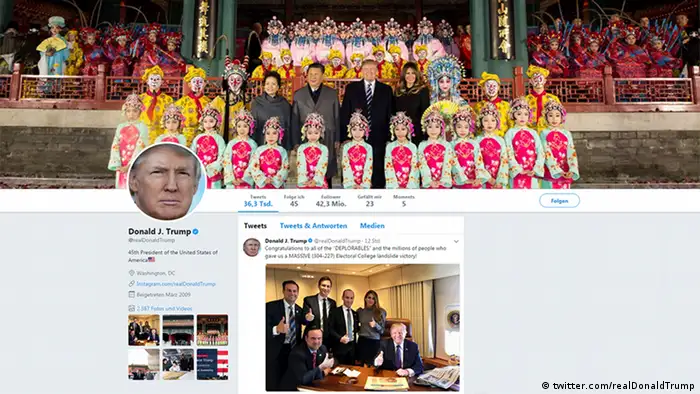 Twitter Account US-Präsident Donald Trump | China-Reise (twitter.com/realDonaldTrump)