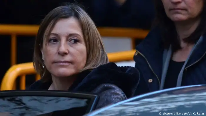 Spanien Madrid Carme Forcadell vor dem Obersten Gerichtshof (picture-alliance/AA/J. C. Rojas)