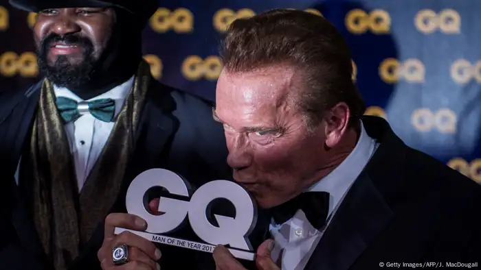 Arnold Schwarzenegger receiving the 2017 Man of the Year award