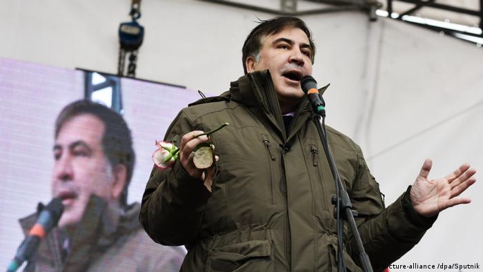 Михаил Саакашвили на митинге в Киеве