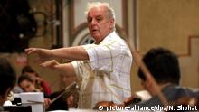 epa01298269 A picture made available on 28 March 2008 shows Israeli conductor and pianist Daniel Barenboim during a rehearsal with Israeli and Palestinian musicians in Jerusalem, Israel, 26 March 2008. Barenboim will lead an orchestra of 33 young Israeli and Palestinian musicians in Jerusalem on 28 March in what he calls a concert 'against ignorance and lack of curiosity' on both sides of the conflict. He said he would not be taking part in any of Israel's official events marking the 60th anniversary of the State of Israel out of a respect for the Palestinian suffering. EPA/NATI SHOHAT ISRAEL OUT |