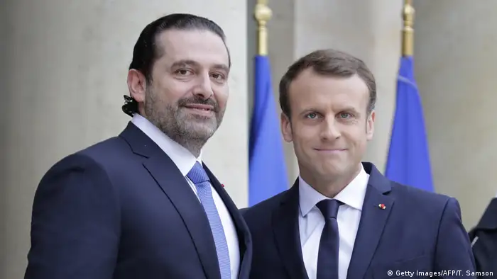 Frankreich Saad Hariri und Emmanuel Macron