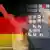 Machinery panel superimposed on the German flag