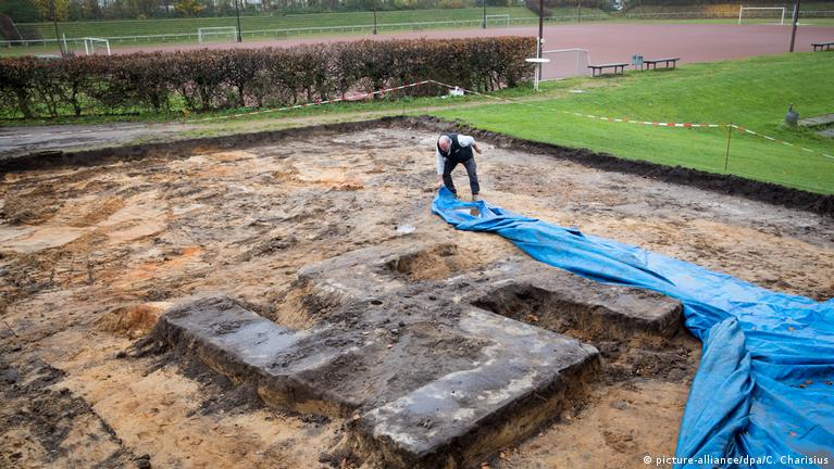 Giant swastika unearthed under Hamburg sports field