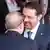 Saad al-Hariri, who announced his resignation as Lebanon's prime minister from Saudi Arabia greets Lebanese President Michel Aoun