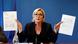 Marine Le Pen with her letters from the banks Marine Le Pen with her letters from the banks