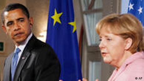 Der frisch gewählte US-Präsident Barack Obama und Kanzlerin Angela Merkel bei einer Pressekonferenz in Baden-Baden (Foto: AP)