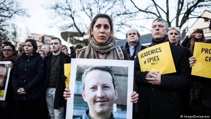 Belgien Brüssel Protest für Freilassung von Ahmadreza Dschalali