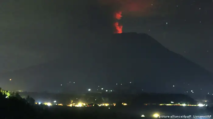 Mount Agung at nighttime